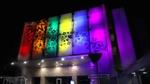 Rainbow reflected on a wall to promote PRIDE unity