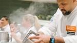 A Unilever Food Solutions chef cooking up one of the new Menu Trends recipes.
