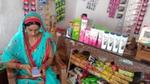 A woman working in a small market