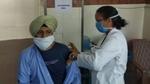 A picture of HUL's factory staff getting vaccinated for COVID19 at a vaccination camp organised by the Company.