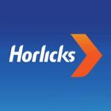 Horlicks logo with blue background