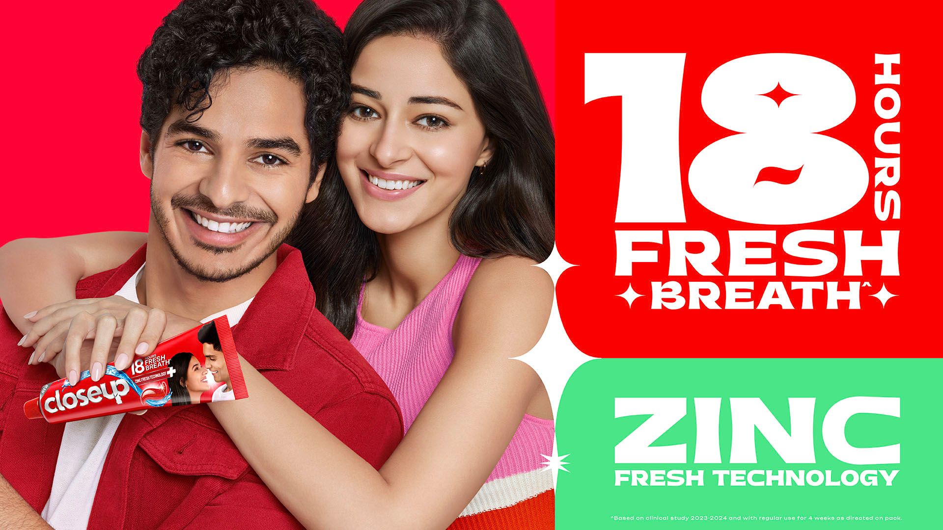 Two people with a Closeup product.