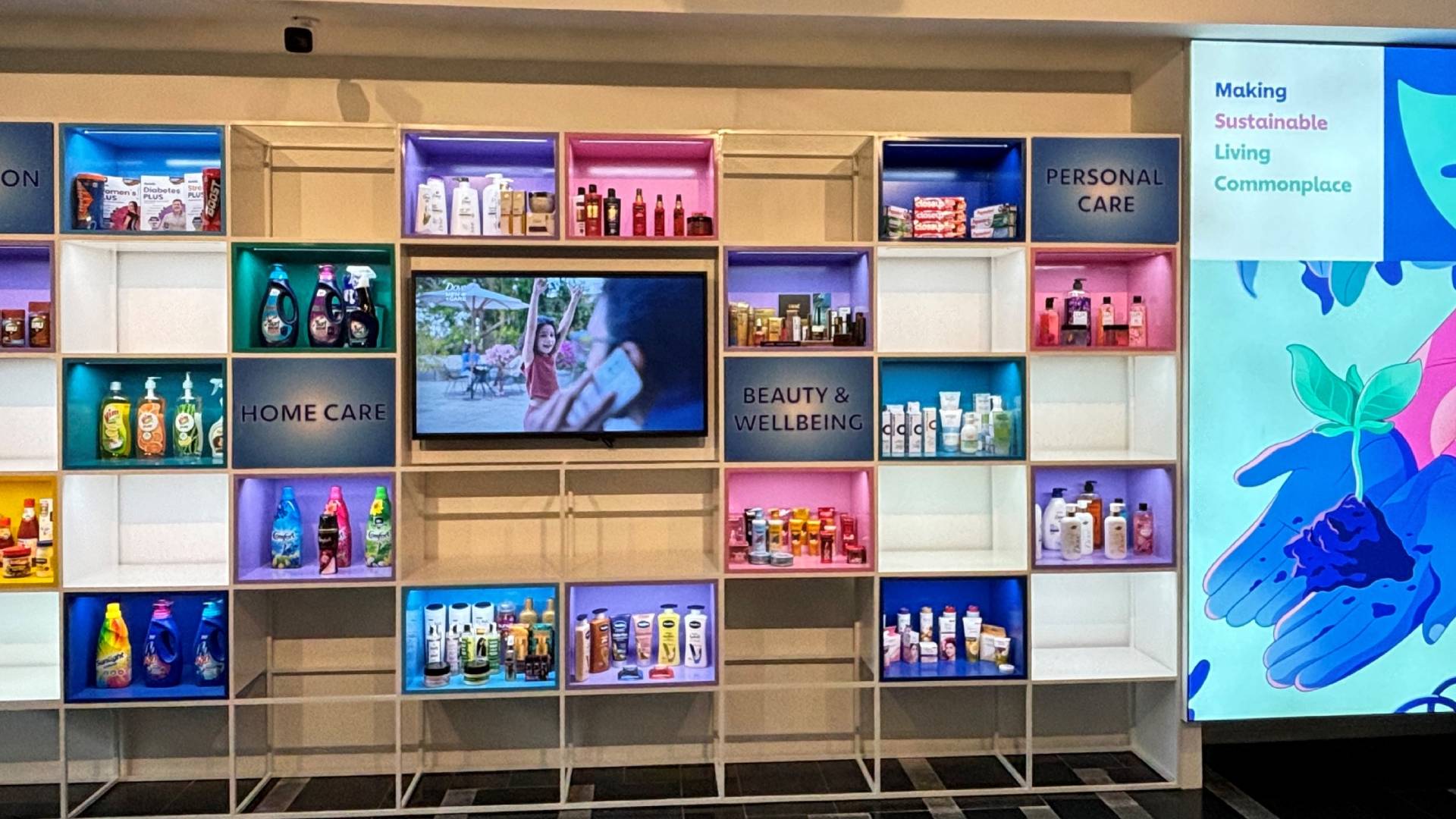A display of HUL brands.