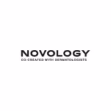 Novology logo in black, with text below says co-created with dermatologists
