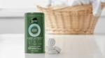 Seventh Generation’s fully biodegradable laundry detergent tablets next to the packaging canister that’s made from steel.