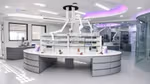 Inside Unilever’s new fragrance hub in India. The photo shows lab equipment and rows of ingredient bottles at a workbench.