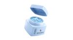 Open jar of Pond’s Biome Miracle Freeze Recovery Gel showing light blue cream with raised swirl texture