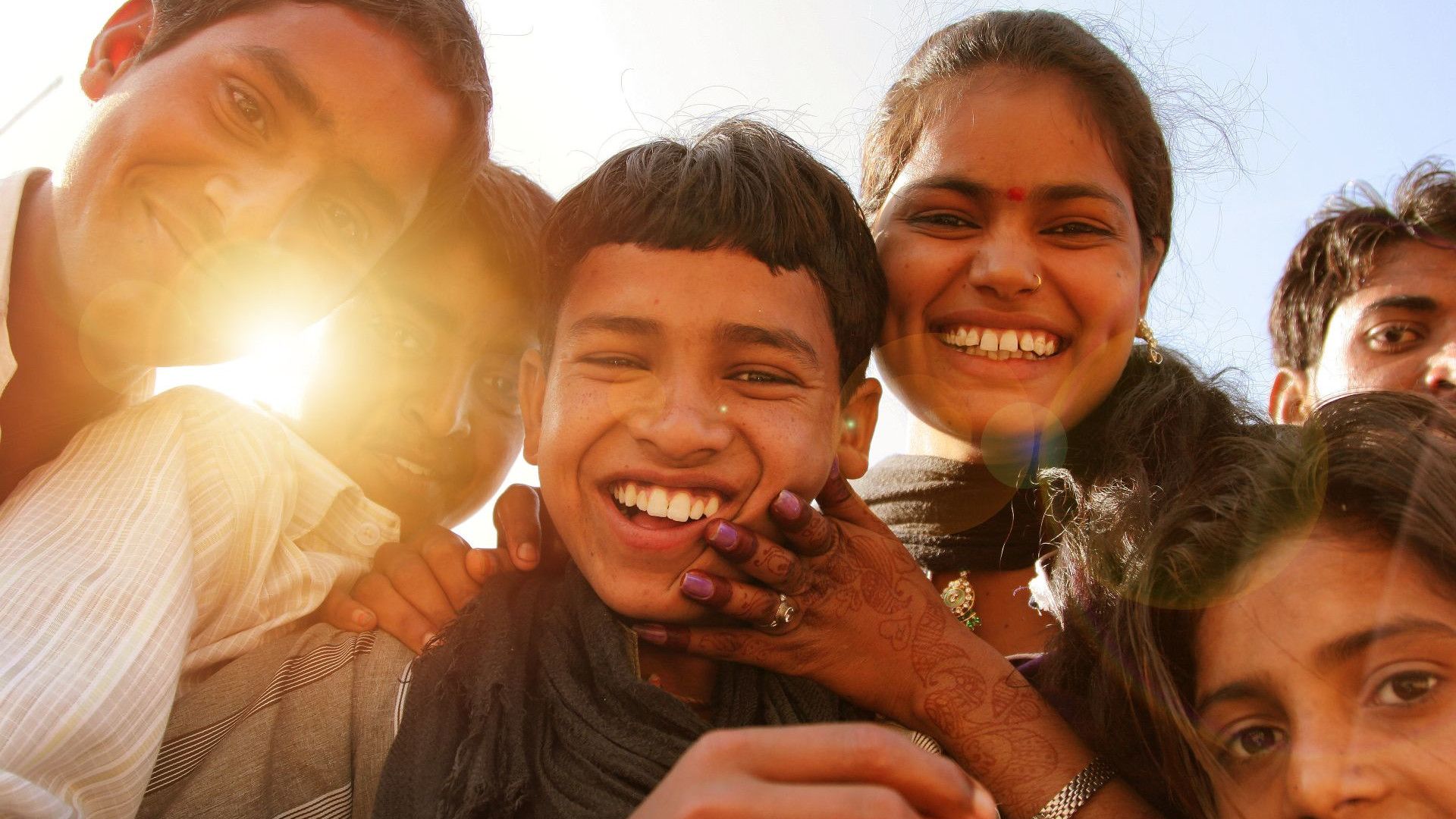 A group of happy children.