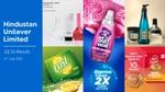 A collage of HUL brand packshots and key visuals of brands such as Minimalist, Liril, Surf excel, Nexxus and Brooke Bond Red Label.