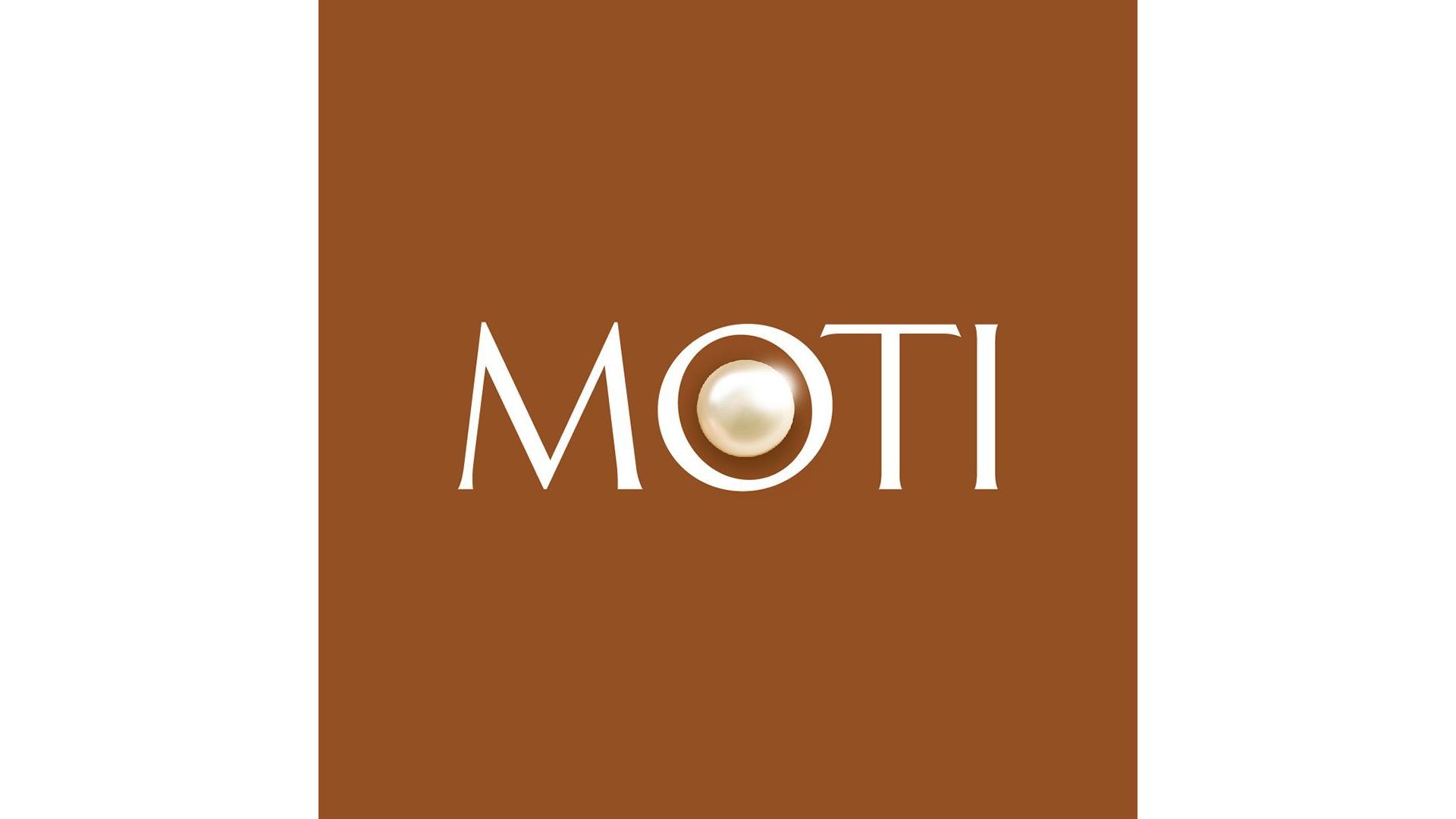 Moti logo with brown background
