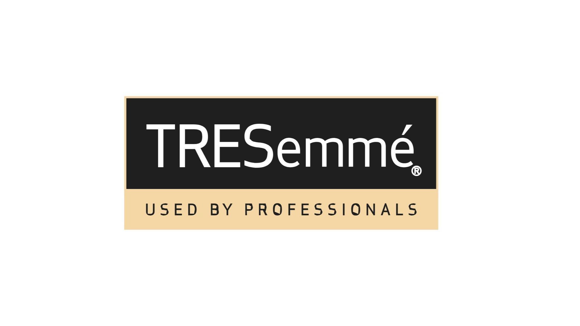 TRESemmé logo with black background