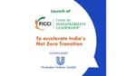 image text reads as FICCI "Launch of centre for Sustainability Leadership' to accelerate India's Net Zero transition.