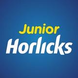 Junior Horlicks logo with blue background