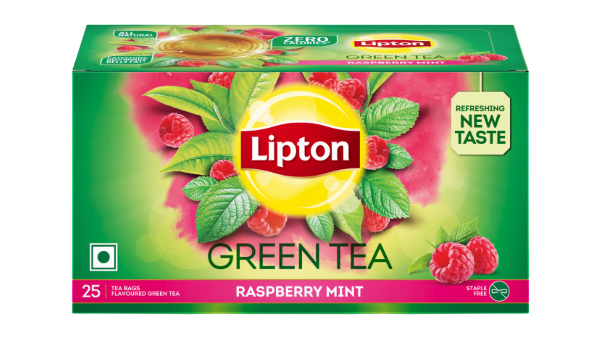 A box of Lipton Green Tea - Raspberry Mint