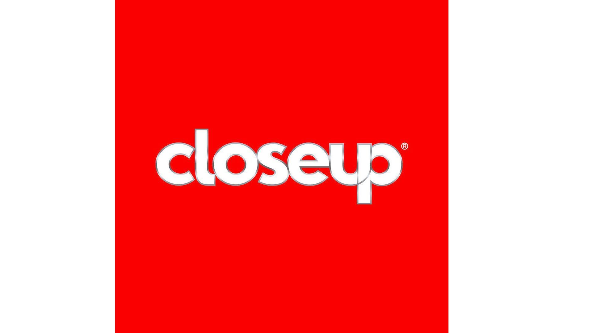 Closeup logo with red background
