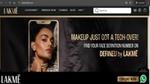 Screenshot from LAKME's website showing the costumer experience using AI