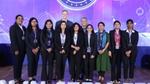 A group pic of HUL's Women in STEM fellowship in 2024.  The  picture includes senior R&D and sustainabilility executives from Unilever namely Richard Slater, Unilever's Chief R&D Officer, and Rebecca Marmot, Unilever's Chief Sustainability Officer. Dr Vibhav Sanzgiri, Executive Director R&D HUL is also seen in the picture.