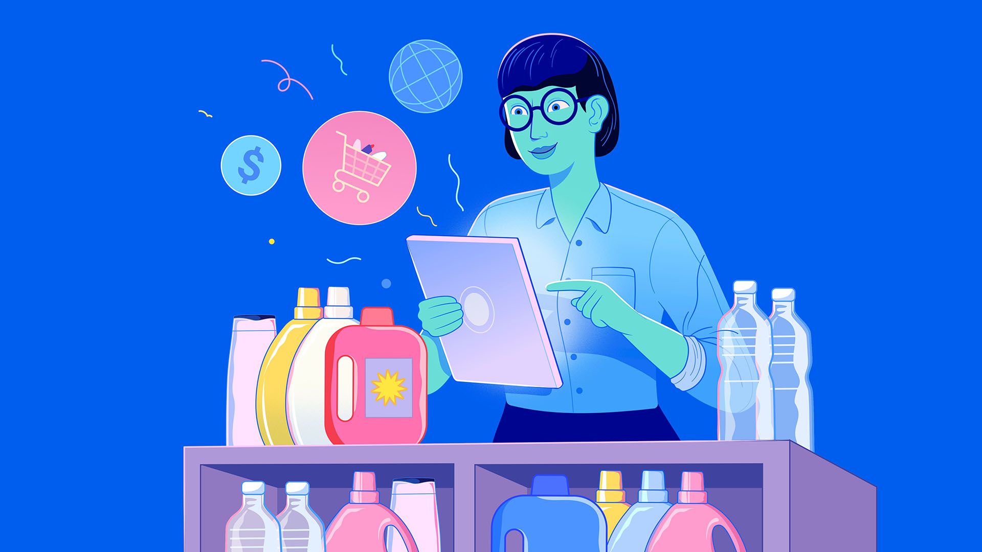 A person working on a tablet