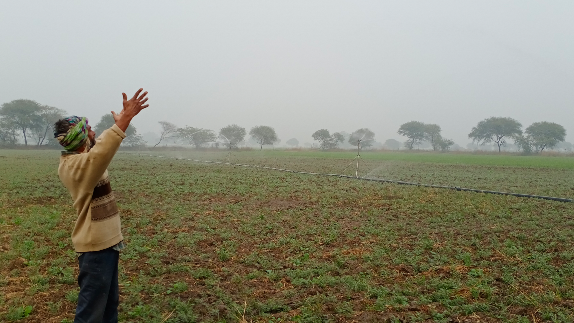 A picture of a happy farmer from rural India